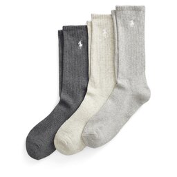 Polo Ralph Lauren Zestaw 3 par wysokich skarpet męskich Polo Ralph Lauren 449875584002 Szary