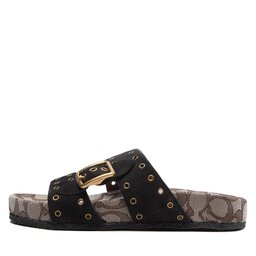

Шльопанці Coach Ally Suede CA460 Black/Oak, Чорний