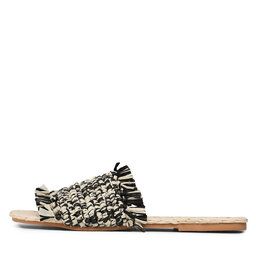 

Шльопанці Manebi Fringed Knots Raffia Leather Sandals V 3.4 Y0 Black Natural Melange, Чорний