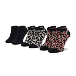 DKNY Moteriškų trumpų kojinių komplektas (3 poros) DKNY Ellie S4_0019T_DKY Black/Animal Print