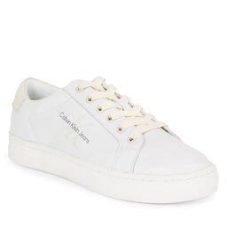 Calvin Klein Jeans Sneakersy Calvin Klein Jeans Classic Cupsole Laceup Lth Wn YW0YW01269 Bright White/Creamy White 01T