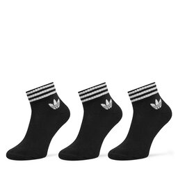 adidas Set 3 parov unisex visokih nogavic adidas 3-Stripes JV7436 Črna