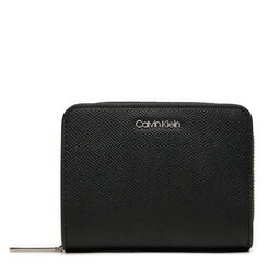 Calvin Klein Μικρό Πορτοφόλι Γυναικείο Calvin Klein Ck Must Md Zip Around_Caviar K60K612831 Μαύρο