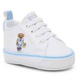 Polo Ralph Lauren Sportcipő Polo Ralph Lauren Quilton Bear Gore Hi Layette RL100730 White Smooth/Blue w/ Strawberry Bear