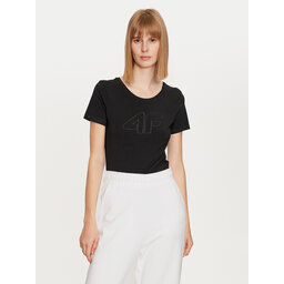 4F 4F Majica 4FWMM00TTSHF1846 Črna Slim Fit