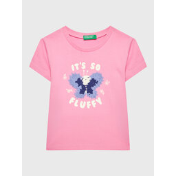 United Colors Of Benetton United Colors Of Benetton Póló 3096G107O Rózsaszín Regular Fit