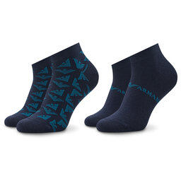 Emporio Armani Комплект 2 чифта дълги чорапи мъжки Emporio Armani 302228 2F292 17436 Marine/Topazio