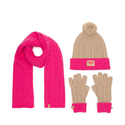Roxy Sada čepice, šála a rukavice Roxy RX-KF-001-AW24 Růžová