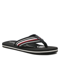 Tommy Hilfiger Infradito Tommy Hilfiger Corporate Stripes Beach Sandal FM0FM04407 Black BDS