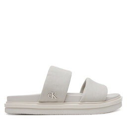 Calvin Klein Jeans Šľapky Calvin Klein Jeans Flat Molded Dbl Bar Sandal Cv YM0YM01222 Sivá