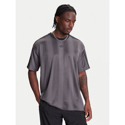 adidas adidas Marškinėliai adicolor Jacquard JW5880 Pilka Loose Fit