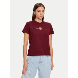 Tommy Jeans Tommy Jeans T-Shirt Crest Linear DW0DW18795 Dunkelrot Regular Fit