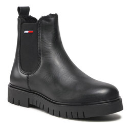 Tommy Jeans Kotníková obuv s elastickým prvkem Tommy Jeans Warmlined Chelsea Boot EN0EN01991 Black BDS