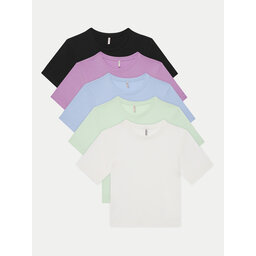Kids ONLY Kids ONLY 5 marškinėlių komplektas Rex 15350716 Spalvota Regular Fit