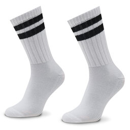 Converse 2 pares de calcetines altos para hombre Converse E744W Blanco