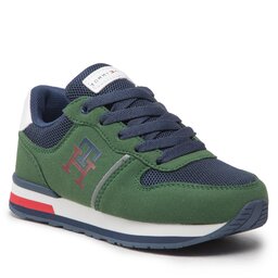 Tommy Hilfiger Sneakers Tommy Hilfiger Low Cut Lace-Up Sneaker T3B9-32492-1450 M Green/Blue X643