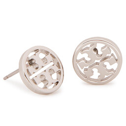 Tory Burch Ohrringe Tory Burch Logo Circle Stud Earring 11165518 Tory Silver 022