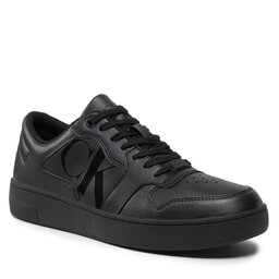Calvin Klein Jeans Сникърси Calvin Klein Jeans Cupsole Laceup Basket Low Poly YM0YM00428 Triple Black 0GL
