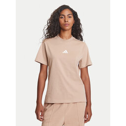 adidas adidas Marškinėliai Essentials 3-Stripes JX7616 Smėlio Regular Fit