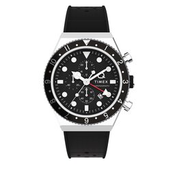 Timex Годинник Timex Q Timex Three Time Zone Chronograph TW2V70000 Чорний