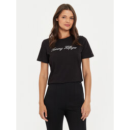Tommy Hilfiger Tommy Hilfiger T-Shirt Script WW0WW43459 Μαύρο Regular Fit