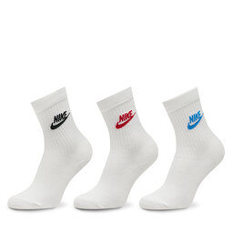 Nike Комплект 3 чифта дълги чорапи дамски Nike DX5025 Бял