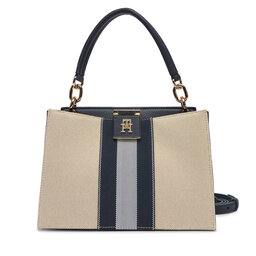 Tommy Hilfiger Borsetta Tommy Hilfiger Th Her Mini Tote Canvas Stripe AW0AW17435 Blu scuro