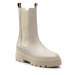 Tommy Hilfiger Klassische Stiefeletten Tommy Hilfiger Monochromatic Chelsea Boot FW0FW06730 Classic Beige ACI