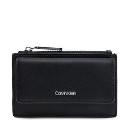 Calvin Klein Μεγάλο Πορτοφόλι Γυναικείο Calvin Klein Ck Must Zip Flap Cardholder K60K612941 Μαύρο