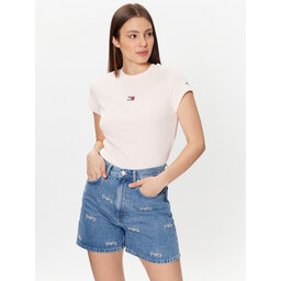 Tommy Jeans Tommy Jeans Póló Baby Mirror DW0DW16289 Rózsaszín Regular Fit