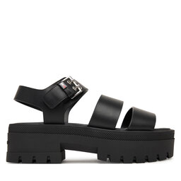 Tommy Jeans Sandalen Tommy Jeans Tjw Straps Leather Max Sandal EN0EN02944 Schwarz