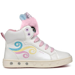 Geox Sneakersy Geox J Skylin Girl J468WA 0NFBH C0653 M Bílá