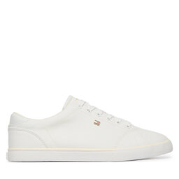 Tommy Hilfiger Sneakers aus Stoff Tommy Hilfiger Th Low Profile Vulc Canvas FW0FW09102 Weiß