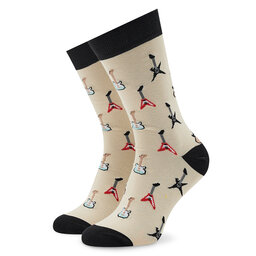 Stereo Socks Skarpety wysokie unisex Stereo Socks Six String Beżowy