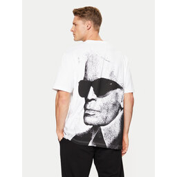 Karl Lagerfeld Jeans Karl Lagerfeld Jeans Marškinėliai A1M17113 Balta Relaxed Fit