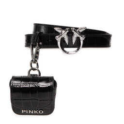 Pinko Cinturón para mujer Pinko Brevis H2 Belt 1H2140 A03I Nero Limousine/Shiny Nickel Z99N
