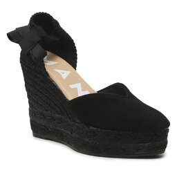 Manebi Espadrillos Manebi Heart-Shaped Wedge Espadrilles R 2.2 WH Black On Tone