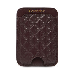 Calvin Klein Etui pentru carduri Calvin Klein Aop Leather Magnetic Card Case LV04F1100G Vișiniu