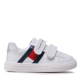 

Снікерcи Tommy Hilfiger Flag Low Cut Velcro SneakerT1A9-32683-1355 M White/Silver X025, Білий