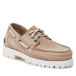 Tommy Hilfiger Īsi apavi Tommy Hilfiger Premium Cleated W Boat Shoe FW0FW07128 Sandalwood RBT