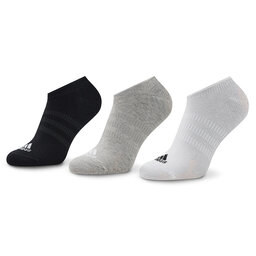 adidas Set di 3 paia di calzini corti unisex adidas Thin And Light IC1328 Medium Grey Heather/White /Black