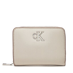 Calvin Klein Jeans Portofel pentru femei Calvin Klein Jeans Minimal Monogram Md Zip Around LV04K1009G Écru