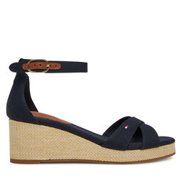 Tommy Hilfiger Sandale Tommy Hilfiger Flag Criss-Cros Mid Wedge Espad FW0FW08481 Tamnoplava