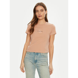 Calvin Klein Jeans Calvin Klein Jeans Marškinėliai Monologo J20J223563 Rožinė Slim Fit