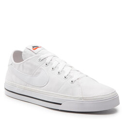 Nike Πάνινα παπούτσια Nike Court Leacy Cnvs CW6539 100 White/White/Black