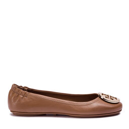 Tory Burch Ballerinas Tory Burch Minnie Travel Ballet With Metal Logo 50393 Braun