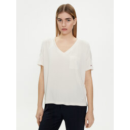 Tommy Hilfiger Tommy Hilfiger Majica UW0UW05190 Écru Oversize