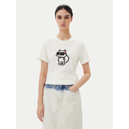 KARL LAGERFELD KARL LAGERFELD T-Shirt A1W17128 Écru Regular Fit
