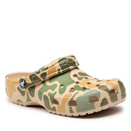 Crocs Natikači Crocs Classic Printed Camo Clog 206454 Chai/Tan