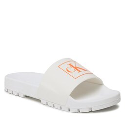Calvin Klein Jeans Чехли Calvin Klein Jeans Truck Slide Monogram Rubber W YW0YW00893 White/Firecracker 0LC